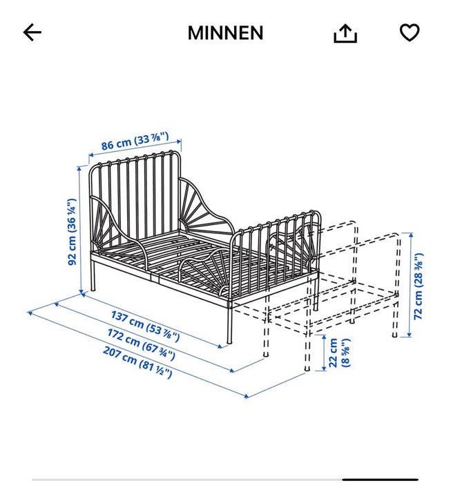 Cama ikea rosa com colchão