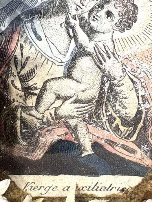 Antigo registo com a imagem da “Virgem Auxiliadora”