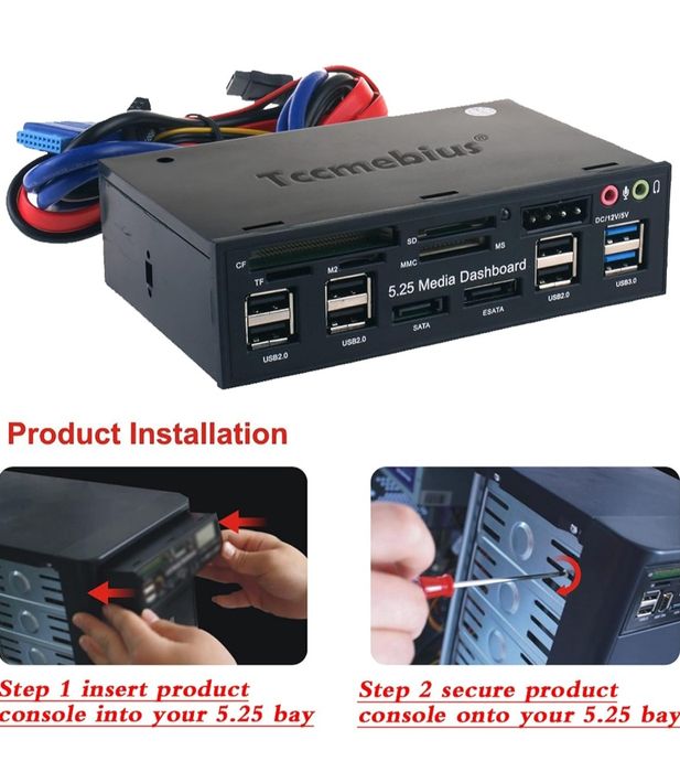 Tccmebius TCC- QL5E 5.25 Cala PC Wielofunkcyjne Dashboard Media