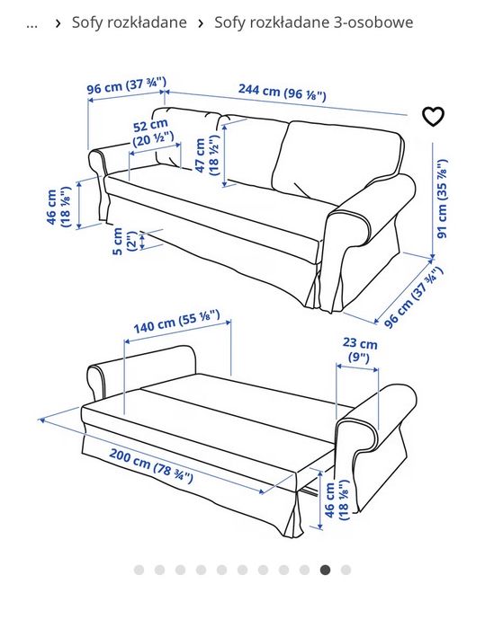 Kanapa Ikea rozkladana