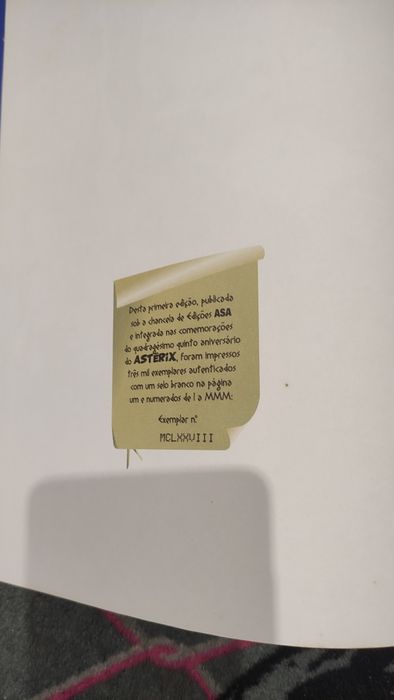 Livro Banda Desenhada Antiga " Asterix " Edição Especial Limitada ,Num