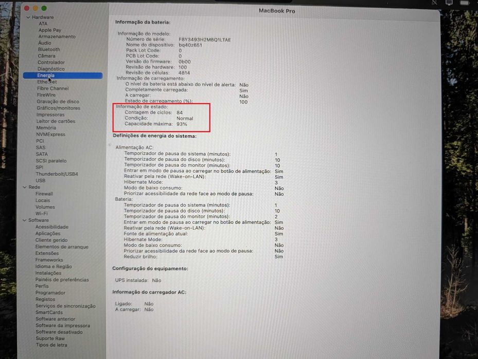MacBook Pro 14" M3 16GB Ram 512GB SSD  (Estado Novo, 84 Ciclos de carga - indicador de pouquissima utilização)
