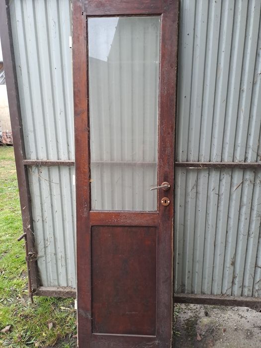 Drzwi drewniane, dębowe, dwuskrzydłkowe. Bardzo ładne