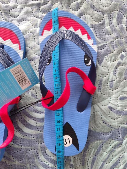 Klapki dziecięce japonki rekinki rekin basen plaża lato