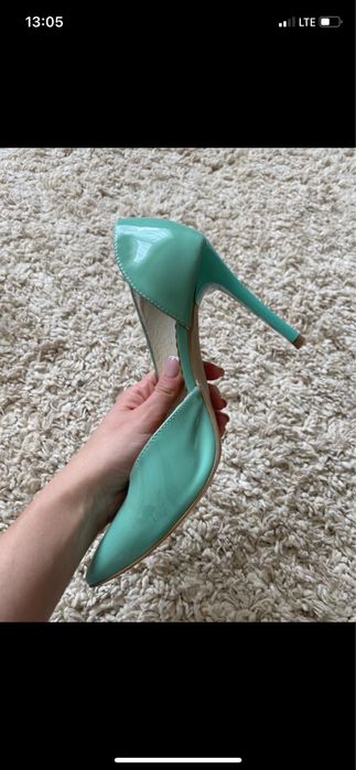 Turkusowe szpilki lakierki Venezia 38