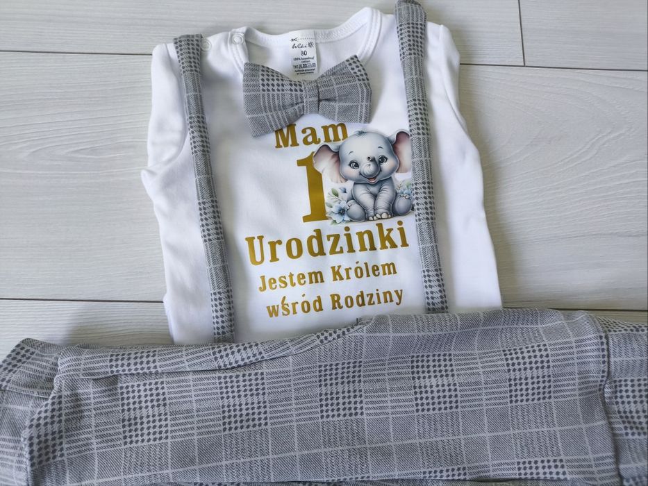 Komplet na pierwsze urodziny chłopieca roczek rok safari farma