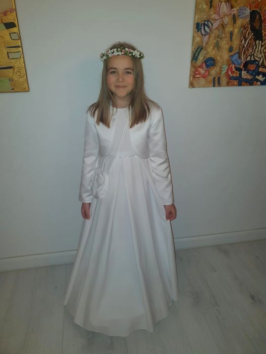 Sukienka komunijna 146/152 z dodatkami