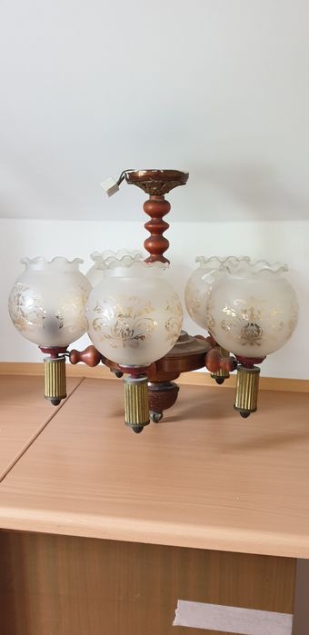 Żyrandol sufitowy vintage kule szklo