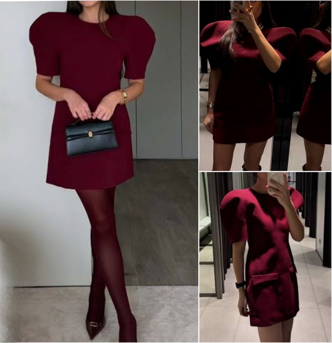 Сукня  ZARA, з  короткими об’ємними рукавами.