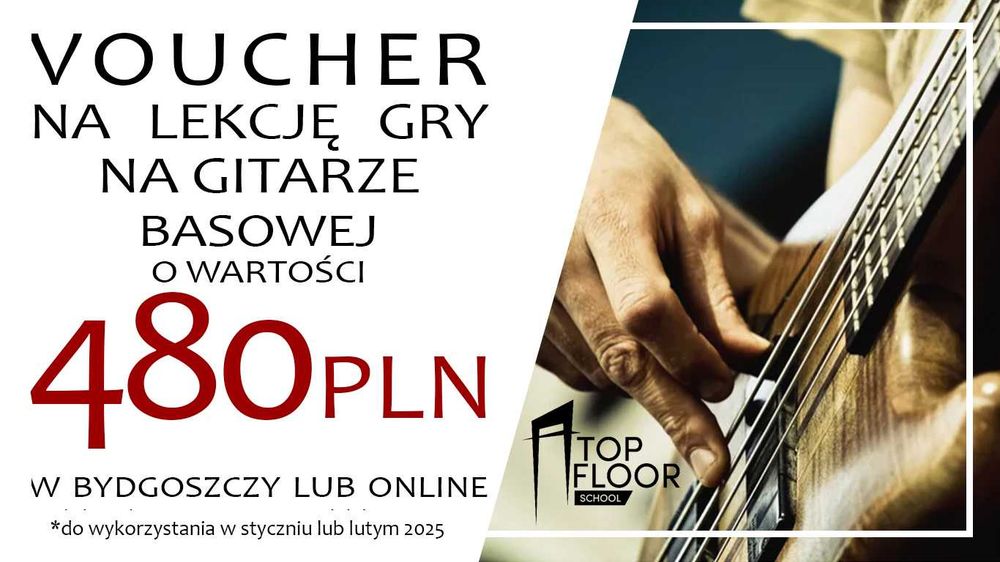 Voucher na 1 lekcję gry na gitarze basowej