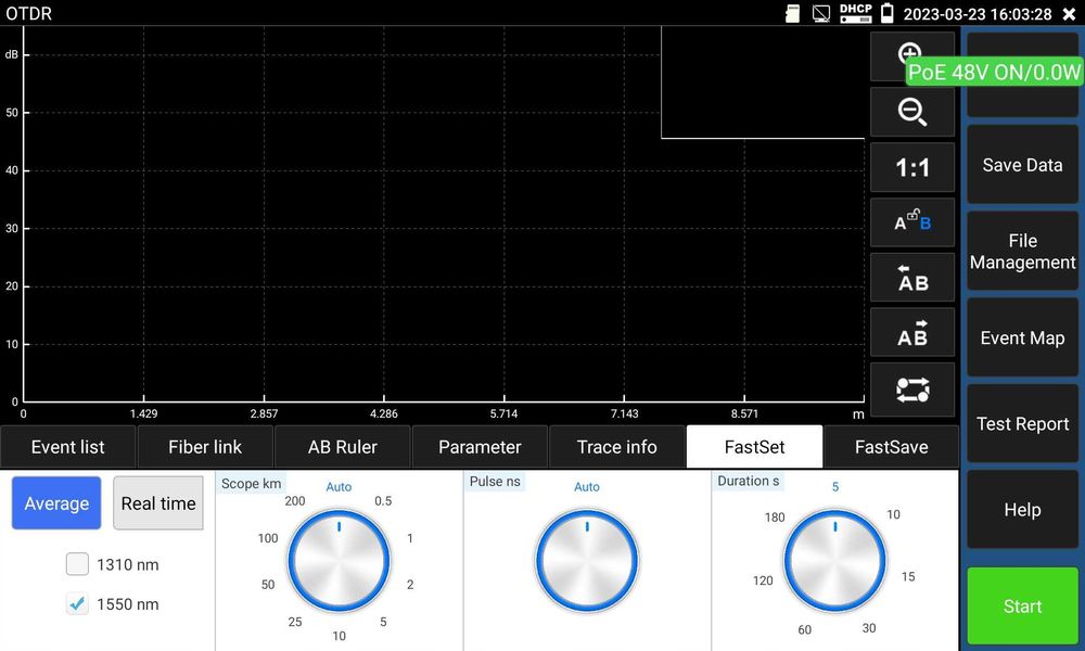 Reflektomierz Optyczny Tester CCTV Kamer TVI CVI POE ONVIF + Akcesoria