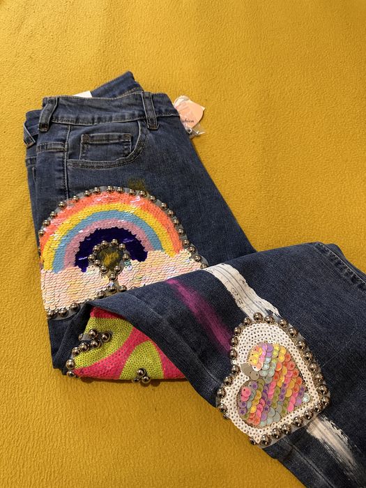 Calças ganga coloridas