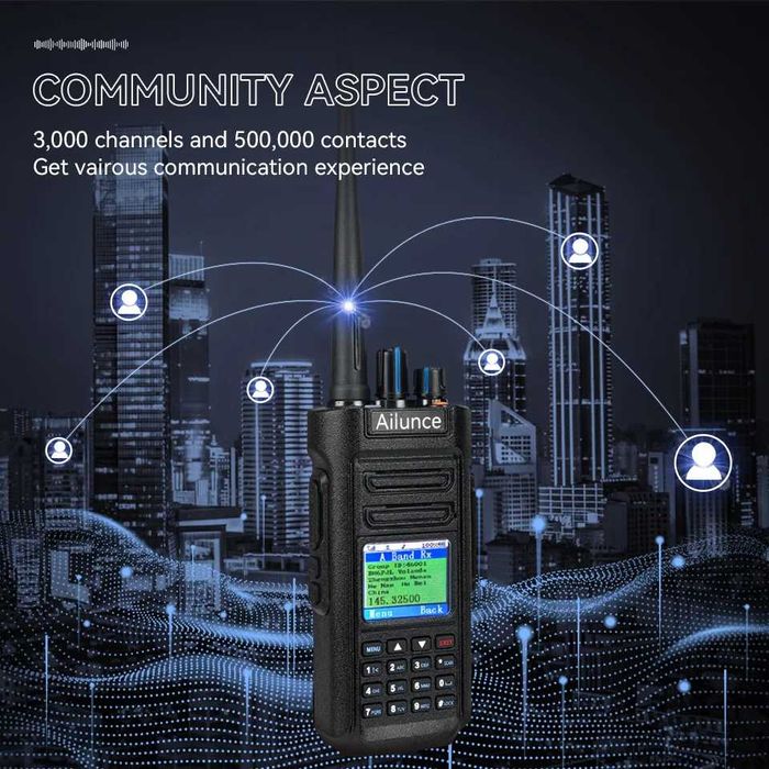 Retevis Ailunce HD2 DMR UHF VHF IP67 Waterproof Bluetooth, No GPS
