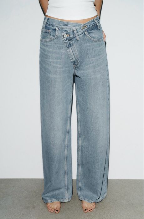 Джинси zara wide leg на запах