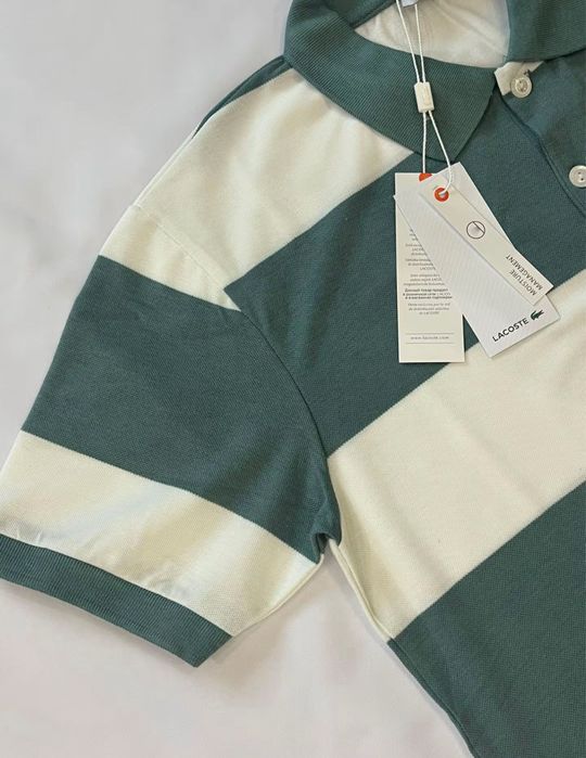Чоловіча футболка поло Lacoste у смужку ( Розмір 3XL )