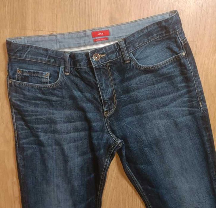 S.Oliver scube relaxed fit granatowe jeansy slim fit męskie