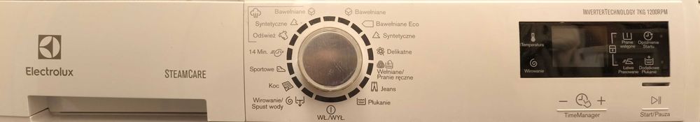 Pralka Elektrolux EWF1276GDW, programy parowe 7 kg, 1200 obr/min.