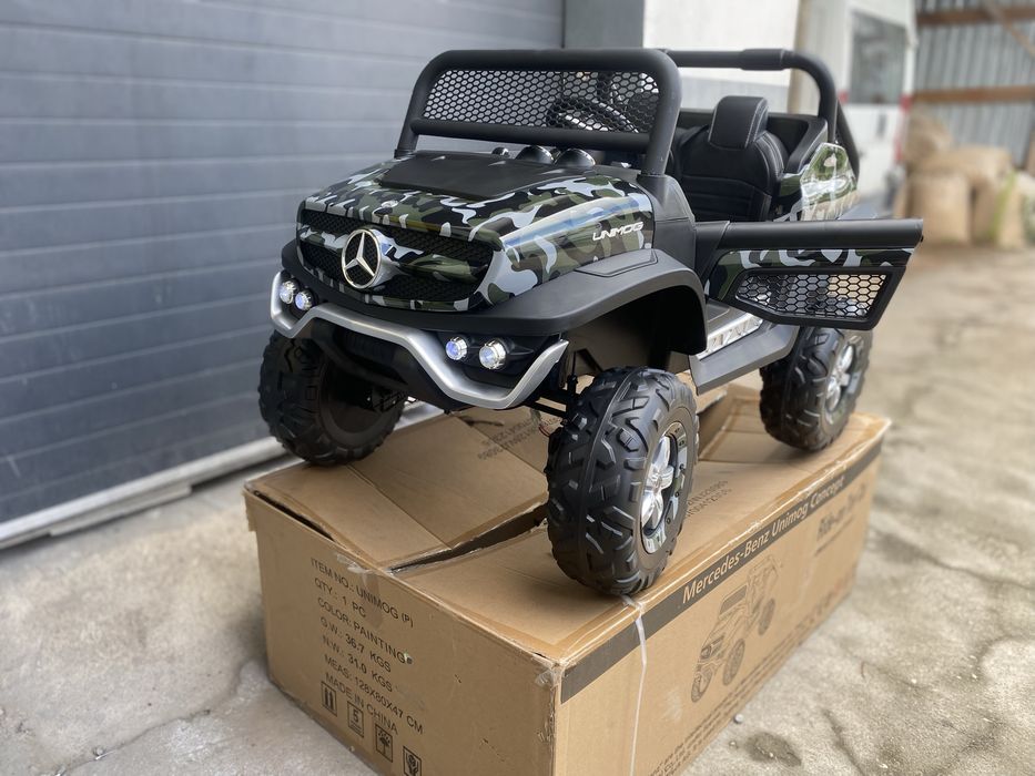Mercedes Unimog samochód elektryczny dla dzieci 12V moro kola guma now