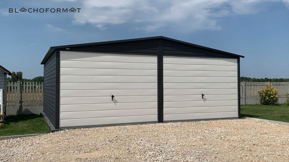 Garaż blaszany 6x5 z profila ocynkowanego grafit