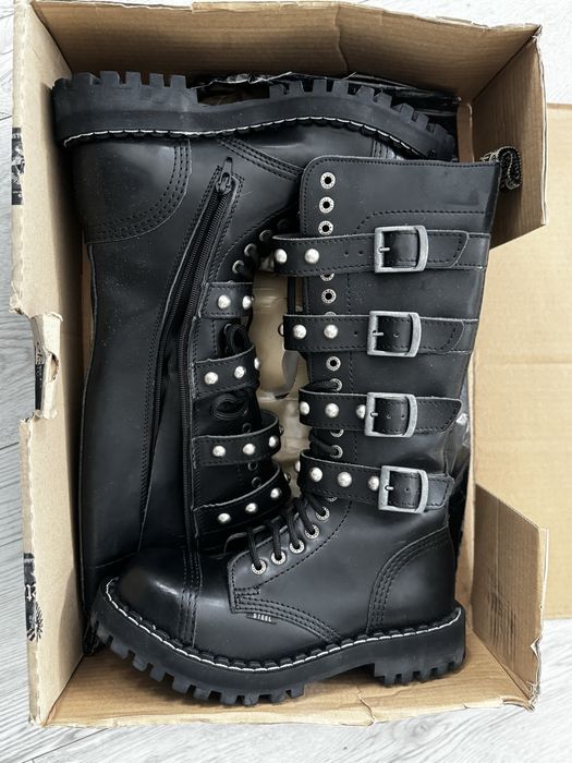 Glany Steel 39 nowe | 4 klamry | zamek | metalowy nosek | rock/punk