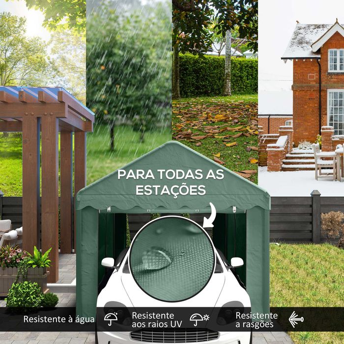 Tenda Garagem Portátil 6x3m Verde NOVA