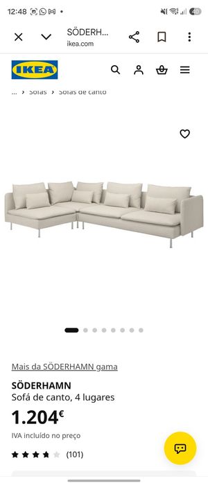 Sofá Soderhamn de 4 lugares