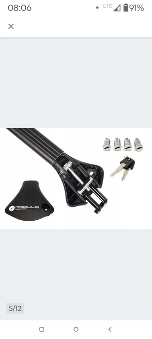 Bagażnik bazowy Modula OVAL BAR czarny - relingi zintegrowane