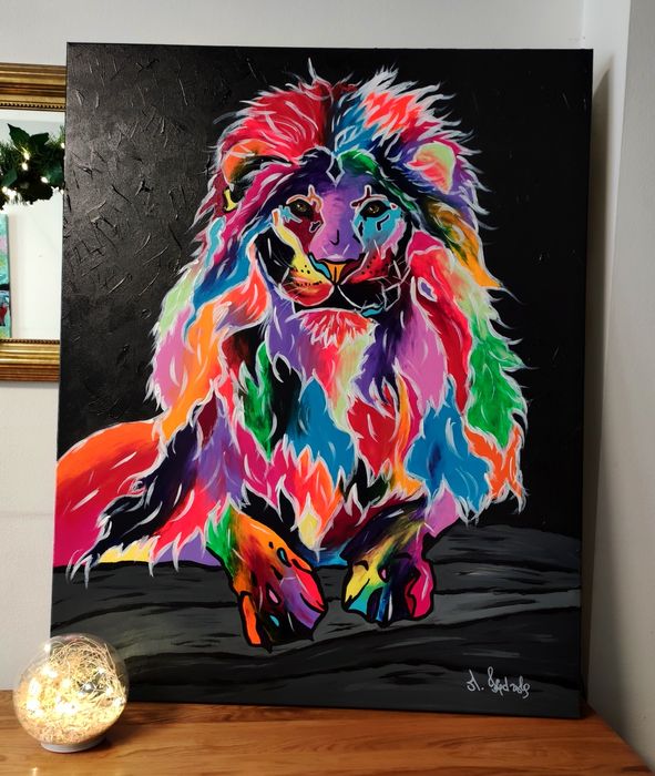 Obraz TYGRYS  80 x 100 cm. Obraz ręcznie malowany na płótnie.