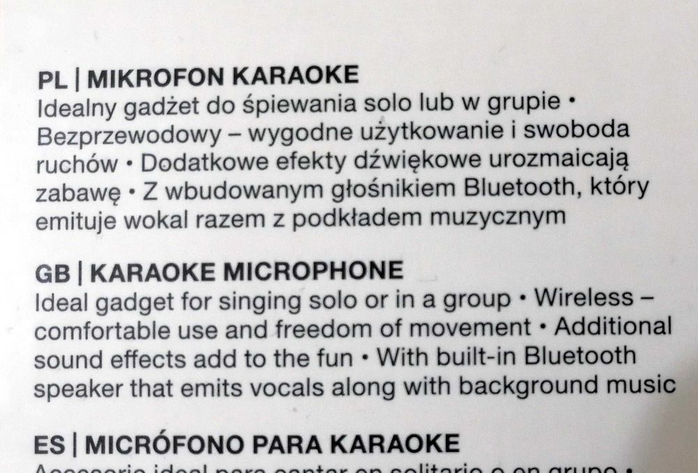 Mikrofon karaoke bezprzewodowy Nowy