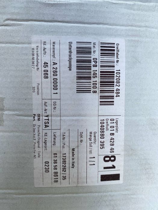 Вакуумний насос PORSCHE 718 Boxster 982 0PB145100B: 250 $ - Другие