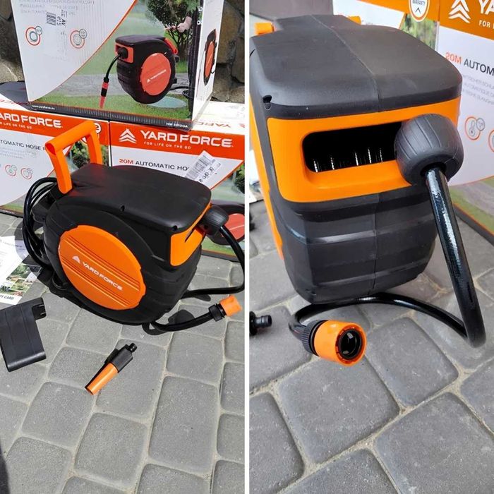 Розпродаж! Автоматична катушка для шланга Садовий шланг Автоматична катушка з пружинним приводомYard Force HW HR20A, 20 м — настінна, новий