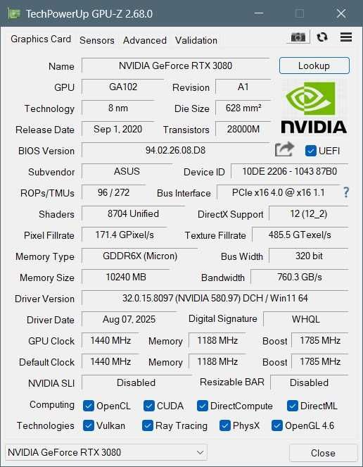 ASUS TUF Gaming RTX 3080 OC 10GB — Excelente Estado (Lisboa / Margem Sul)