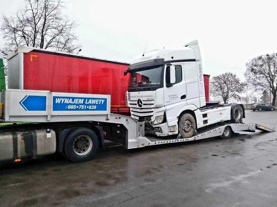 Wynajem lawet naczepy niskopodwoziowej holownik tir ciągnik najazdy