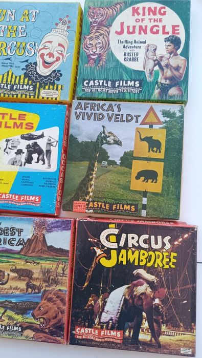 Lote de 12 Vintage Castle Films 8mm / Super 8 Reels (Circus & Wildlife)