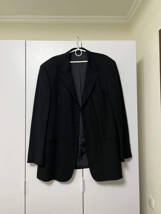 Чорний оверсайз піджак пиджак жакет блайзер вовна шерсть вовняний