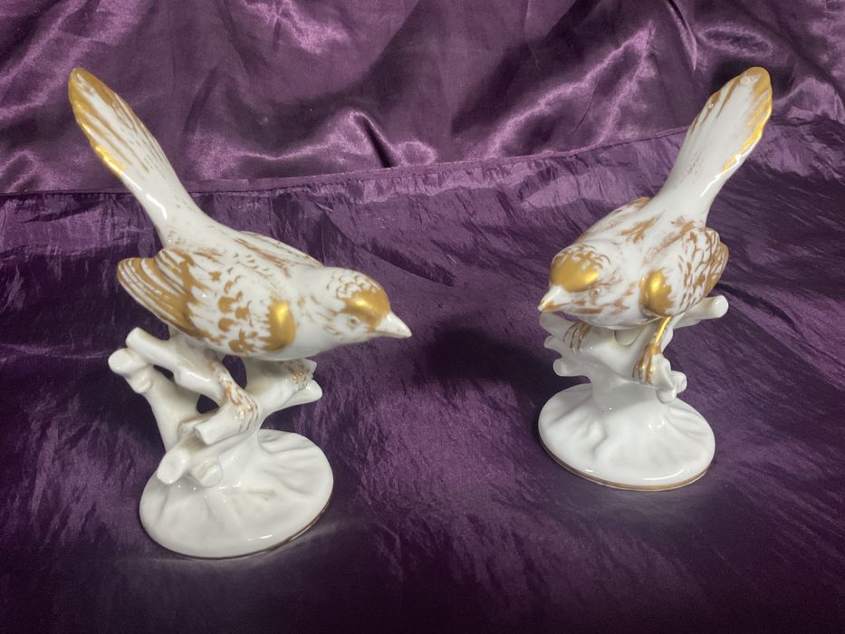 Ave vista alegre porcelana pintura manual a ouro ,13 cm