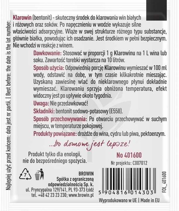 Klarowin do win i soków