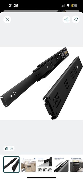 Jogo corrediças para gaveta preto Vadania - NOVO