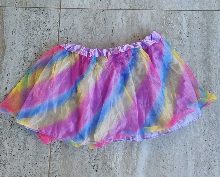 Spódniczka 104 110 spódnica tutu przebranie tęcza tęczowa tiul tiulowa