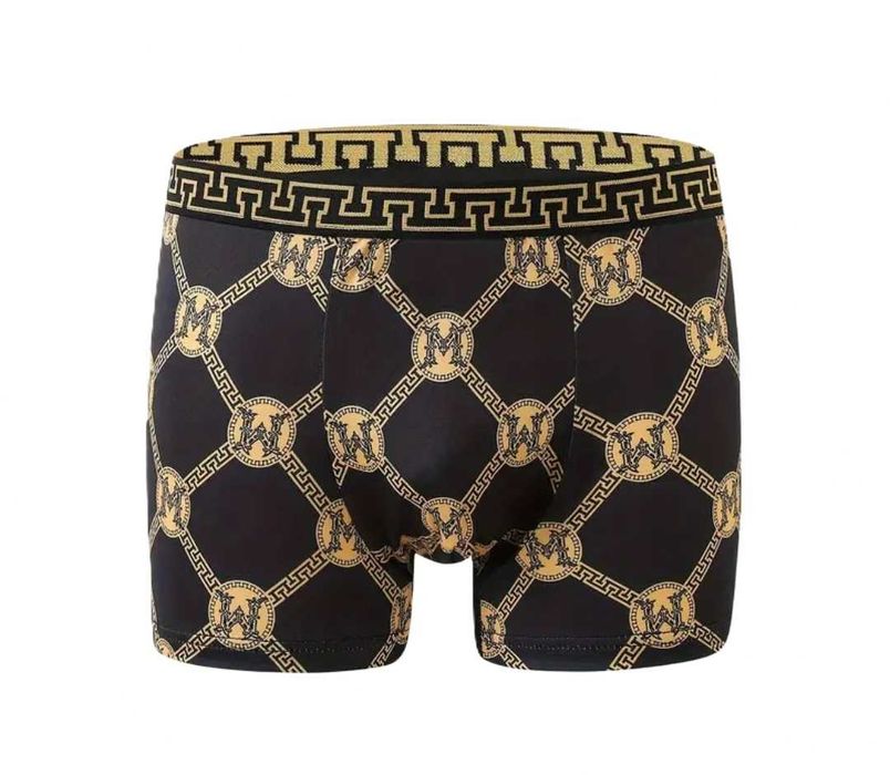 Delikatne bokserki z żółtym wzorem S