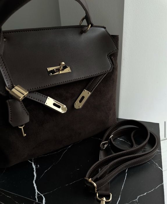 Жіноча сумка, натуральний замш