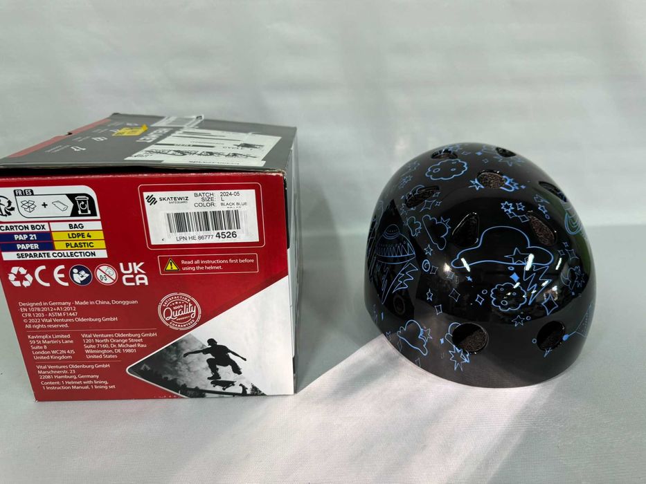 Kask Rowerowy Wentylowany SKATEWIZ REGULOWANY L