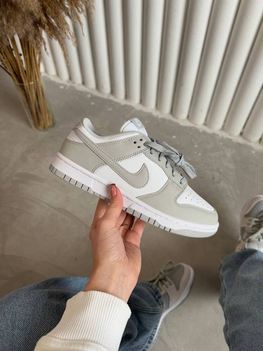 Кроссовки Nike Dunk grey camo LUX Сірі шнурки/Найк данк серые