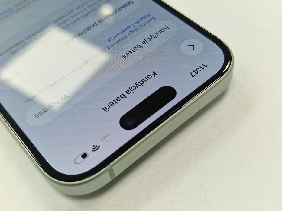 Iphone 15 128GB/ Green/ Zielony/ Bateria 87%/ Grade B+ + ładowarka