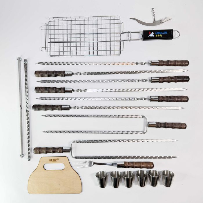 Набір шампурів КОСУЛЯ ELIT BS74 Набор для шашлыка в кейсе на подарок