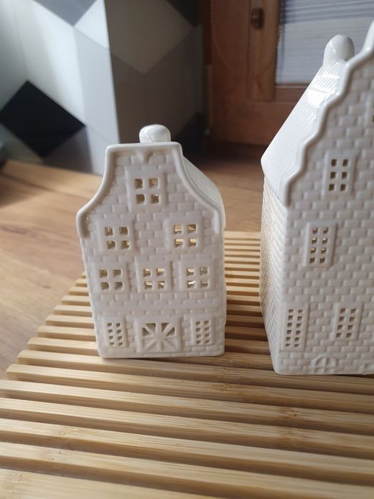 3 domki, kamieniczki świąteczne, ceramiczne. Nowe. Darmowa dostawa