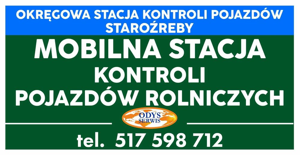 Mobilna Rolnicza Stacja Kontroli Pojazdów Ciągnik Przyczepa Okresowe