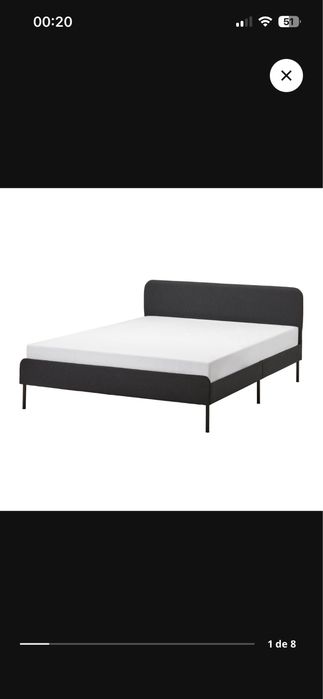 Estrutura de cama estofada IKEA SLATTUM