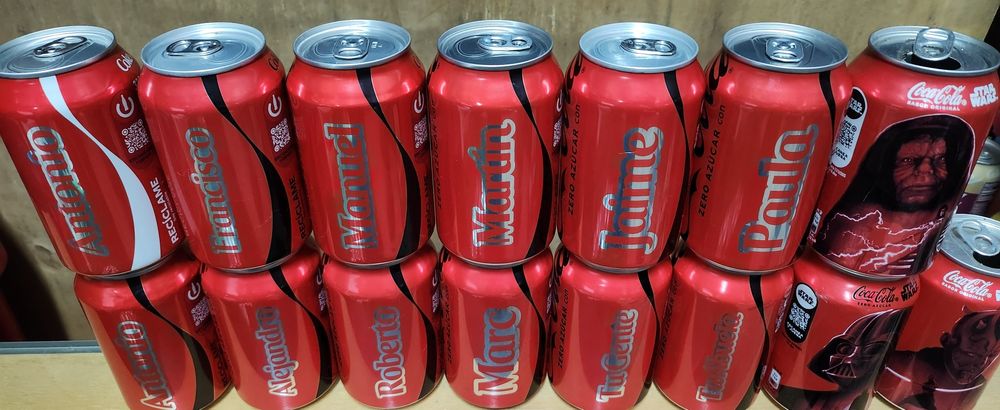 Latas coca cola com nomes. Espanha e Portugal. Vendo ou troco