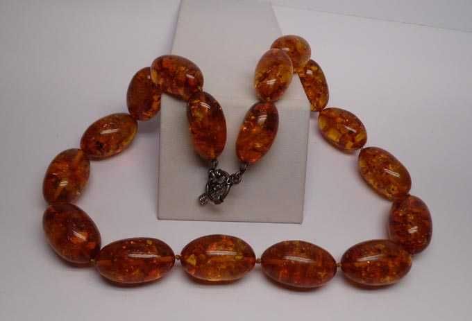 Naszyjnik bursztyny oliwki 53 cm.